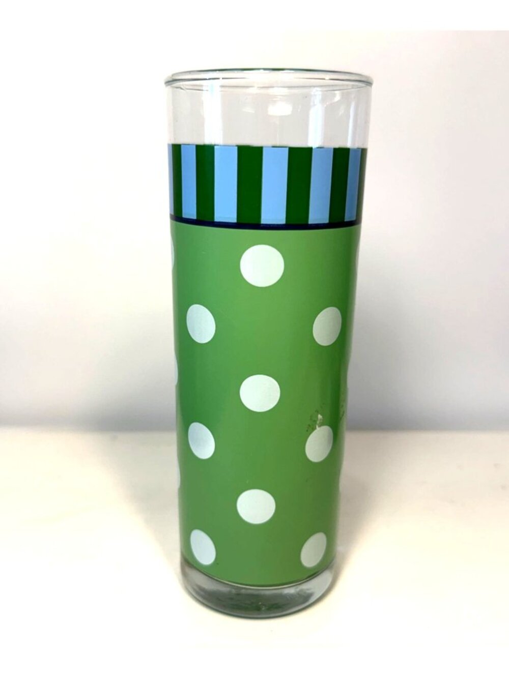Southern Living Replacement Gail Pittman Provence Green Tumbler Polka Dot Glass